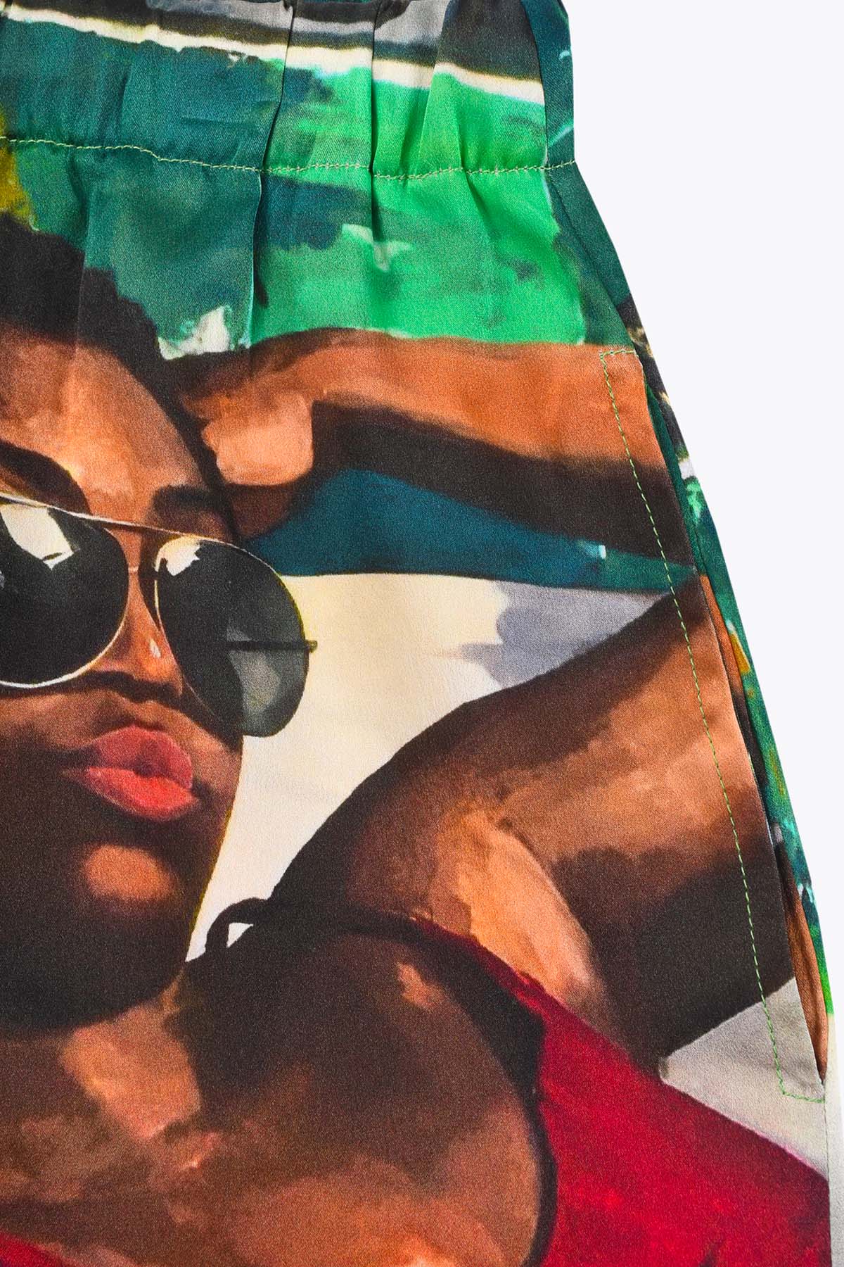 POCHE SHORT FEMME SATIN DE SOIE GALERIE 75 "UNE BOUTEILLE À TA MÈRE "