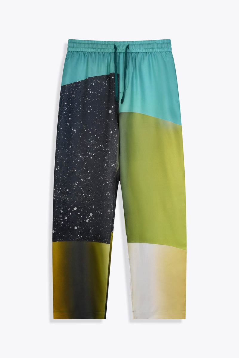 Pantalon homme en soie avec Œuvre “Asian Spleen” de Skio x Galerie 75