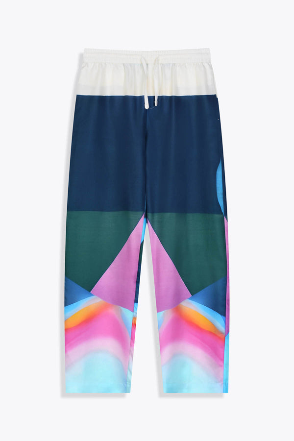 Pantalon homme en soie avec Œuvre “Guerrière” de Skio x Galerie 75