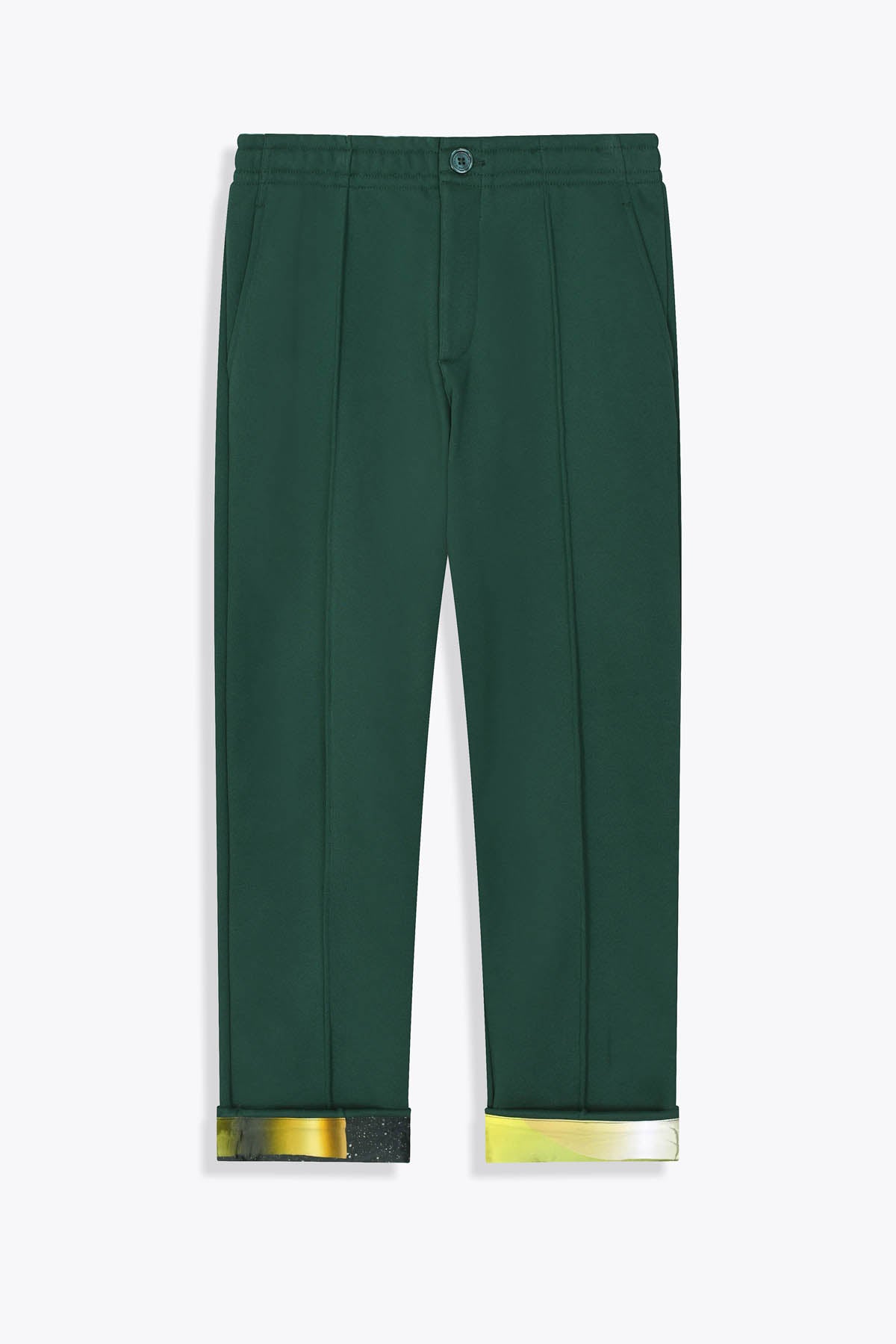 Revers face Pantalon homme vert royal avec Œuvre “Asian Spleen” de Skio x Galerie 75