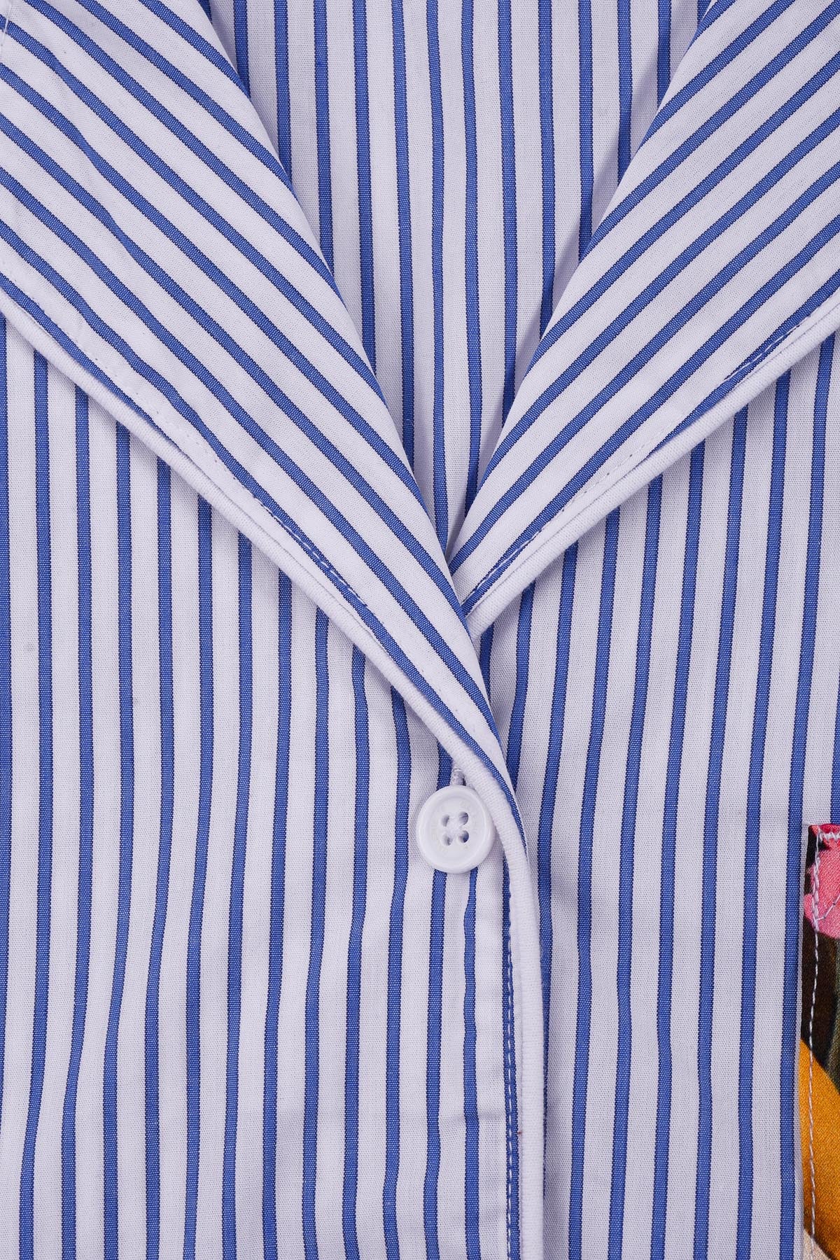 Pyjama chemise bleu boutons galerie 75 