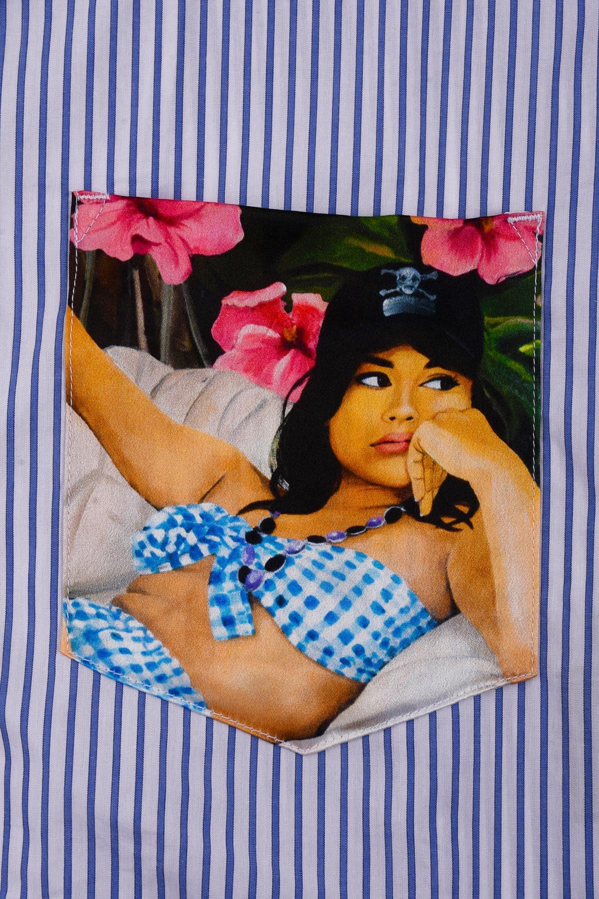 Pyjama chemise bleu detail galerie 75 