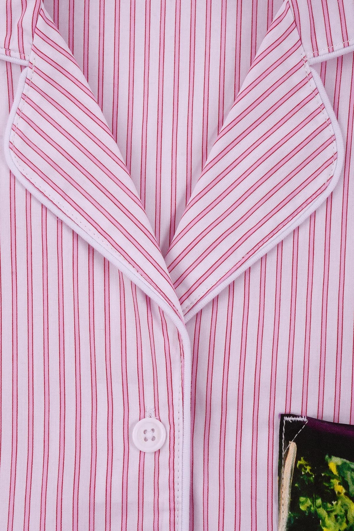 Pyjama chemise rose fuchsia bouton galerie 75 