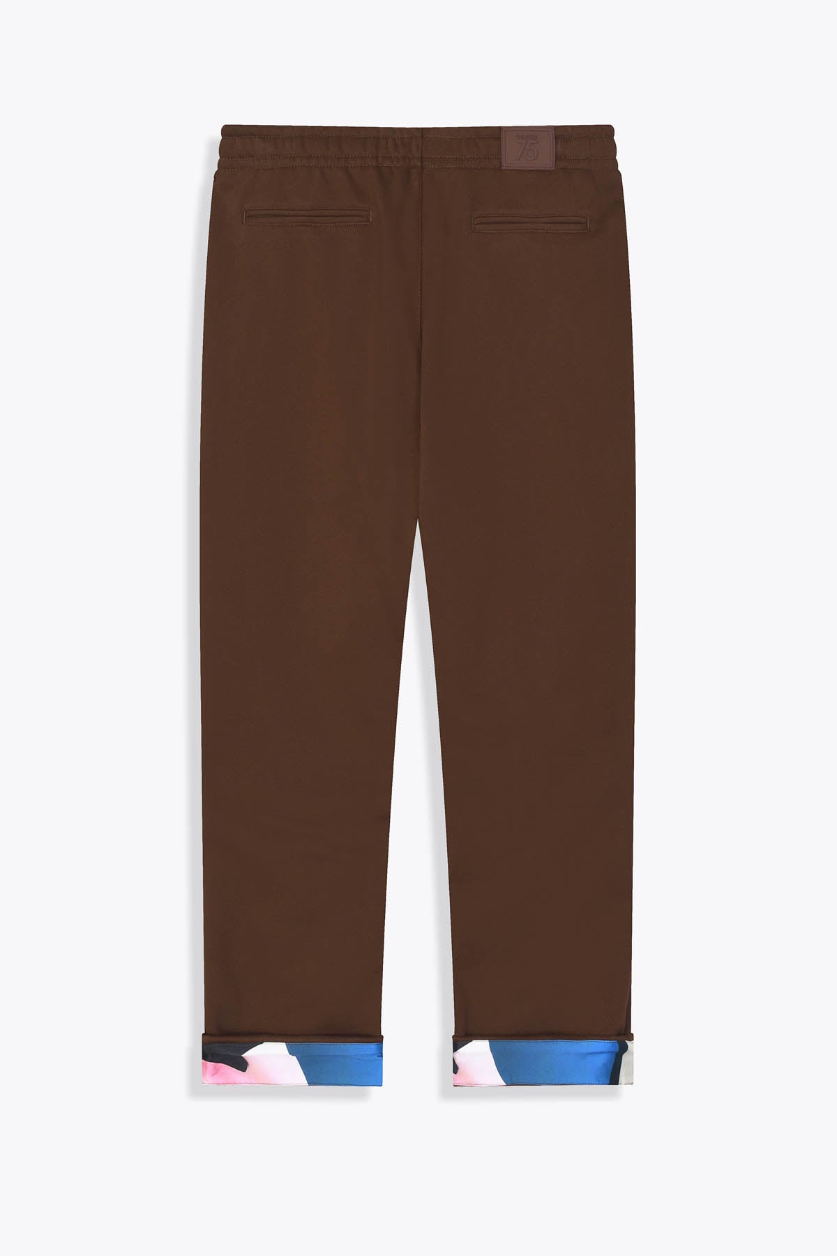 Revers dos Pantalon homme marron Galerie 75 avec Œuvre “Les Amazones” de Skio
