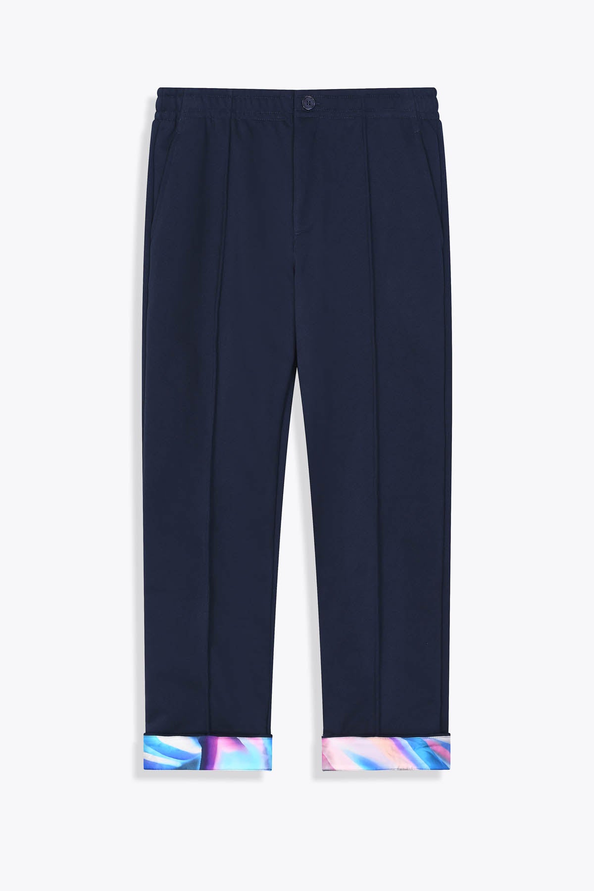 Revers face Pantalon Homme bleu marine Galerie 75 avec revers Œuvre “Guerrière” de Skio
