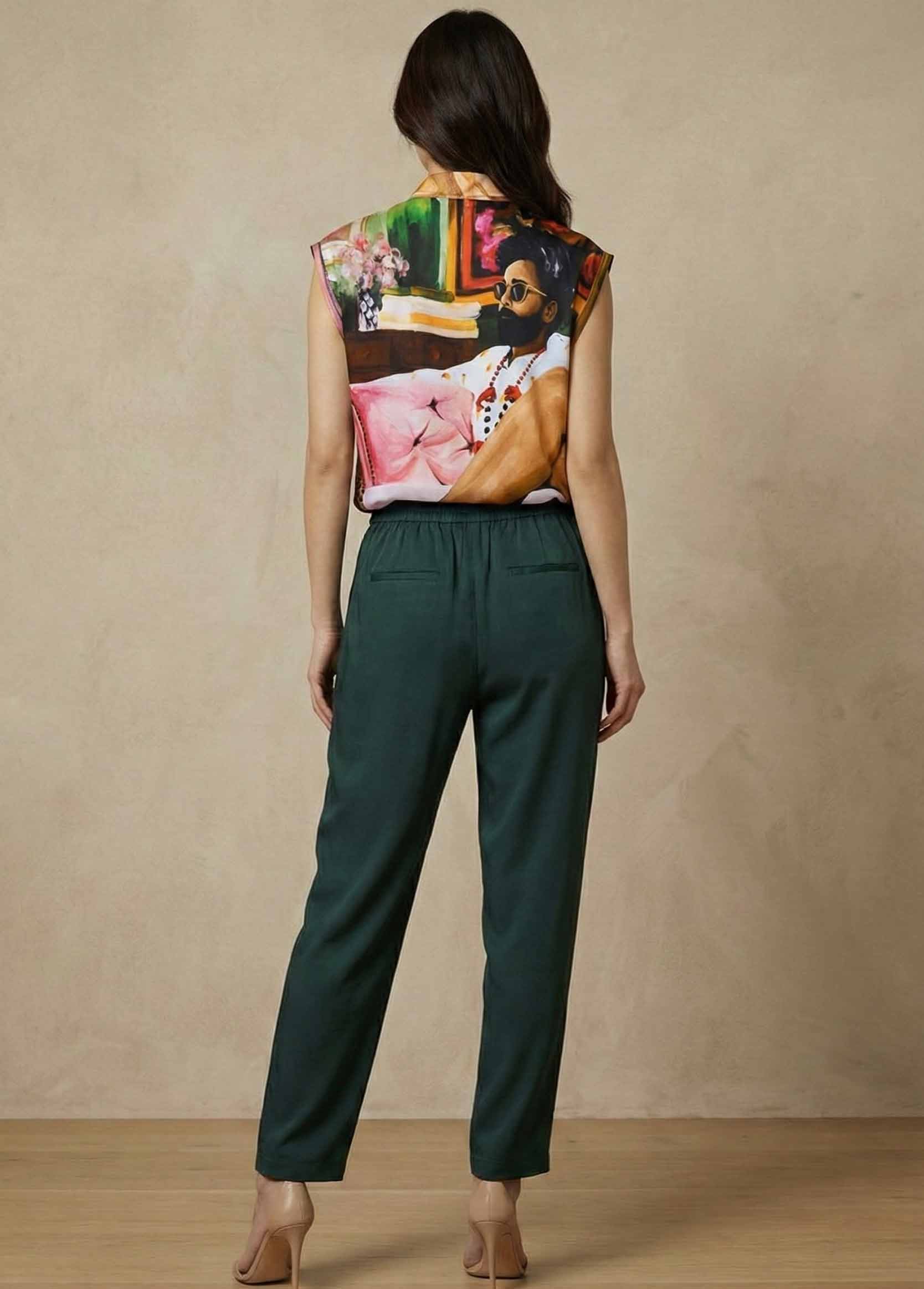 MANNEQUIN PORTE SANS-MANCHE-FEMME-EMBASSADA-SOIE-DOS