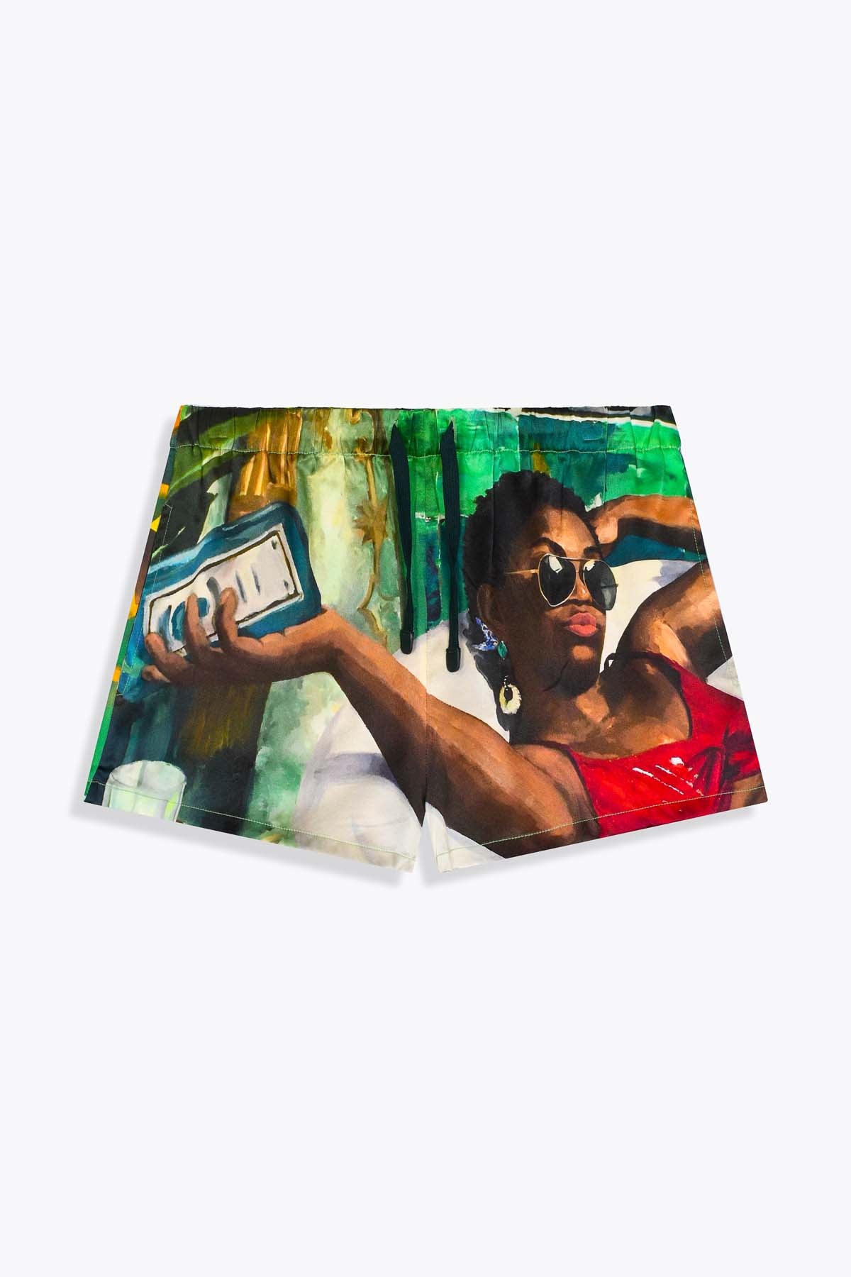 SHORT FEMME SATIN DE SOIE GALERIE 75 "UNE BOUTEILLE À TA MÈRE "