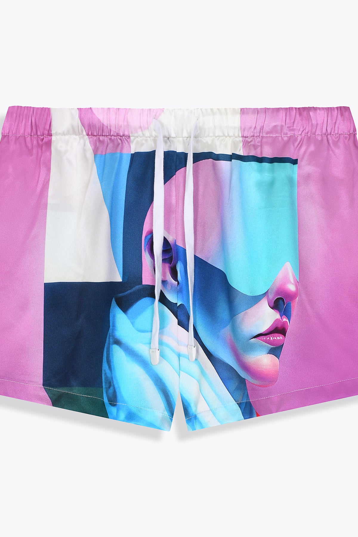 Short en soie femme "Guerriere" by Skio x Galerie 75 détail ruban