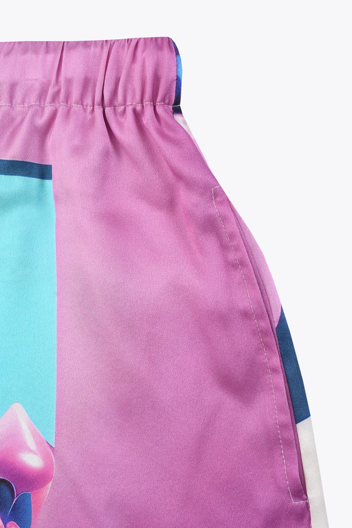 Short en soie femme "Guerriere" by Skio x Galerie 75 détail taille élastique