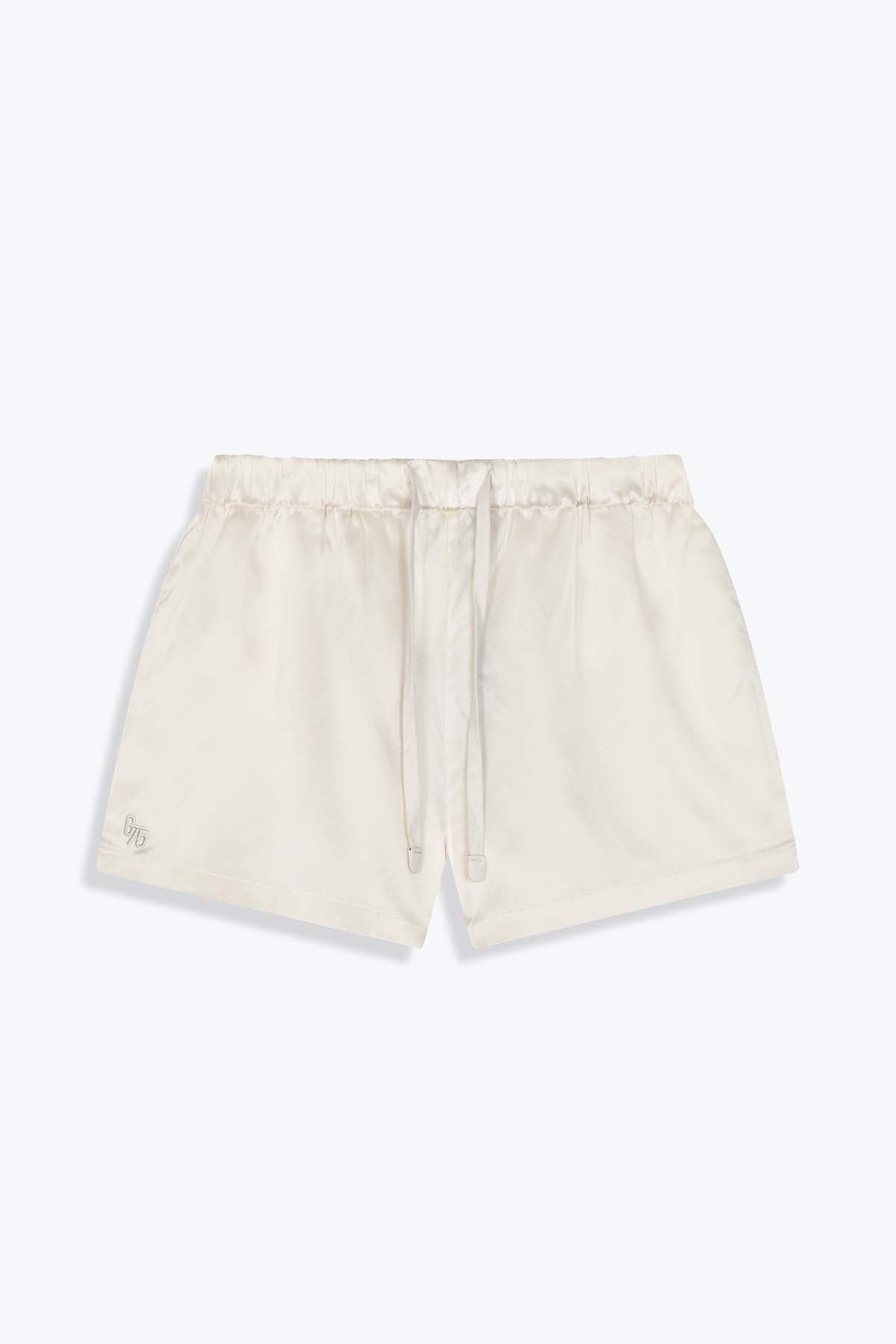 Short femme G75 en Satin de Soie blanc cassé