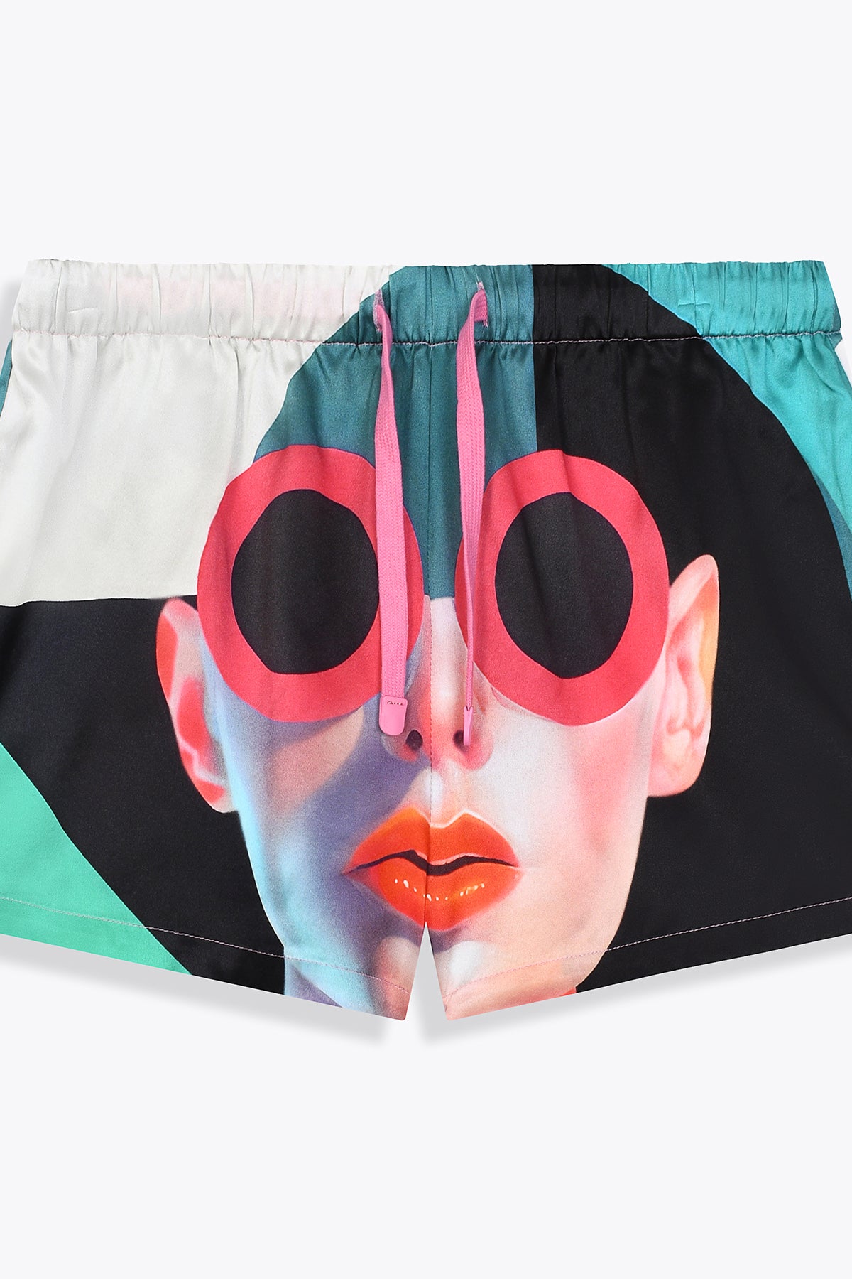 détail visuel Short femme soie Artdéco by Skio x Galerie 75 