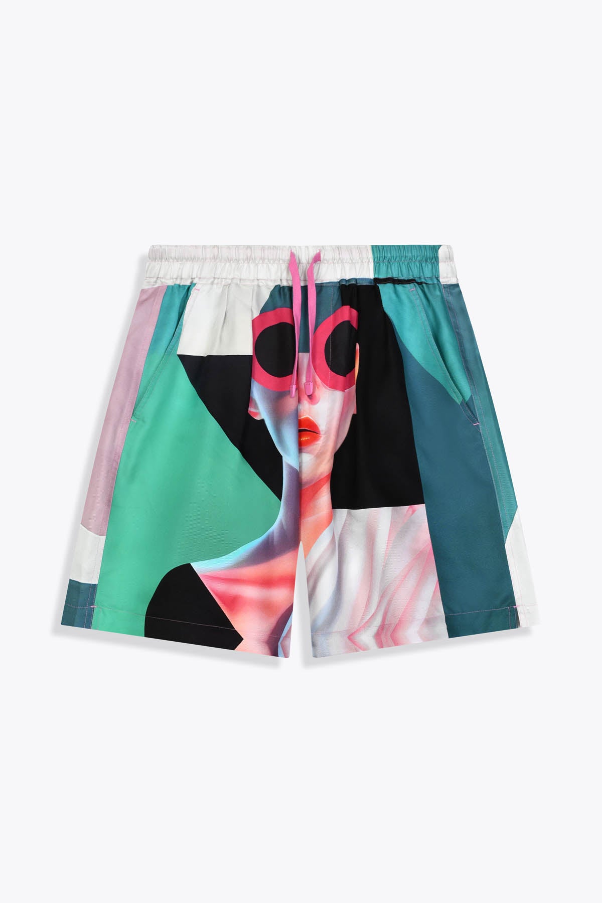 Short homme en soie avec Œuvre “ArtDéco” de Skio x Galerie 75