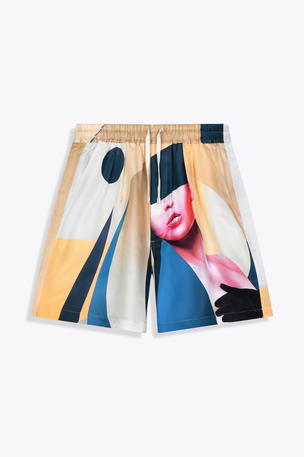 Short homme en soie avec Œuvre “Les Amazones” de Skio x Galerie 75