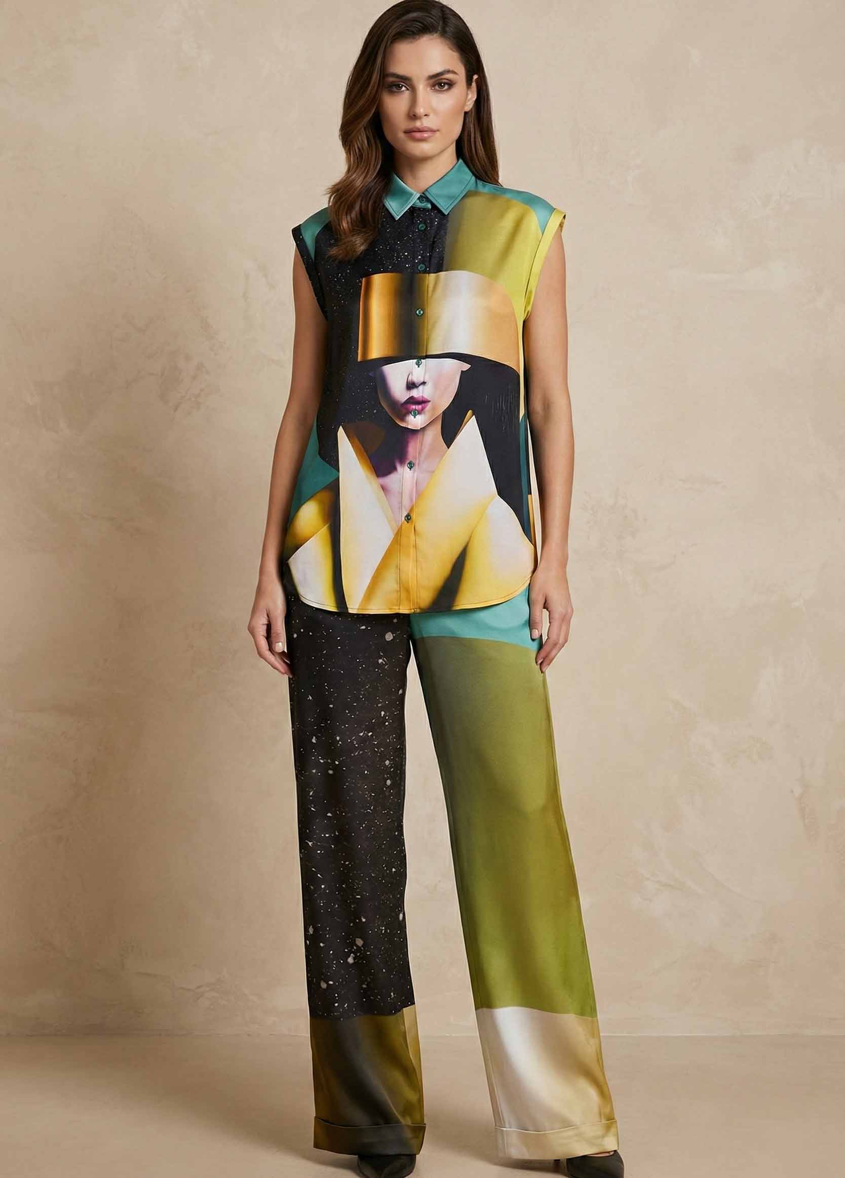 PANTALON FEMME SATIN DE SOIE GALERIE 75 ASIAN SPLEEN
