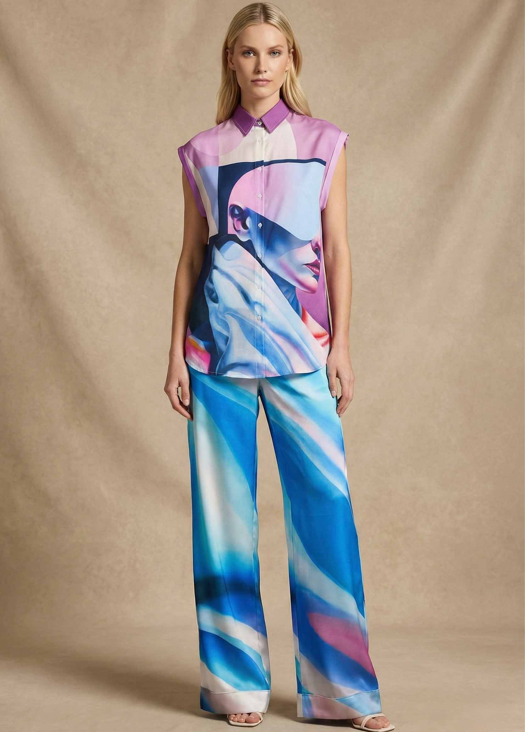 Pantalon femme  Galerie 75 GUERRIÈRE en Satin de Soie