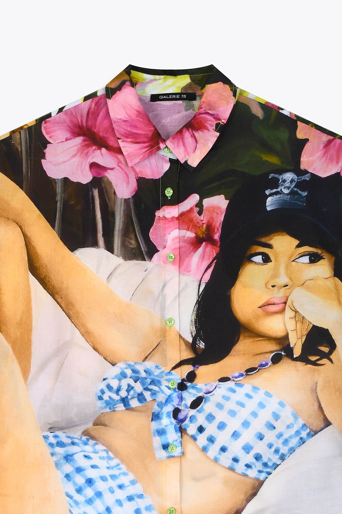 Tunique femme Clope au museau aurélie Quentin artiste x Galerie 75 détail