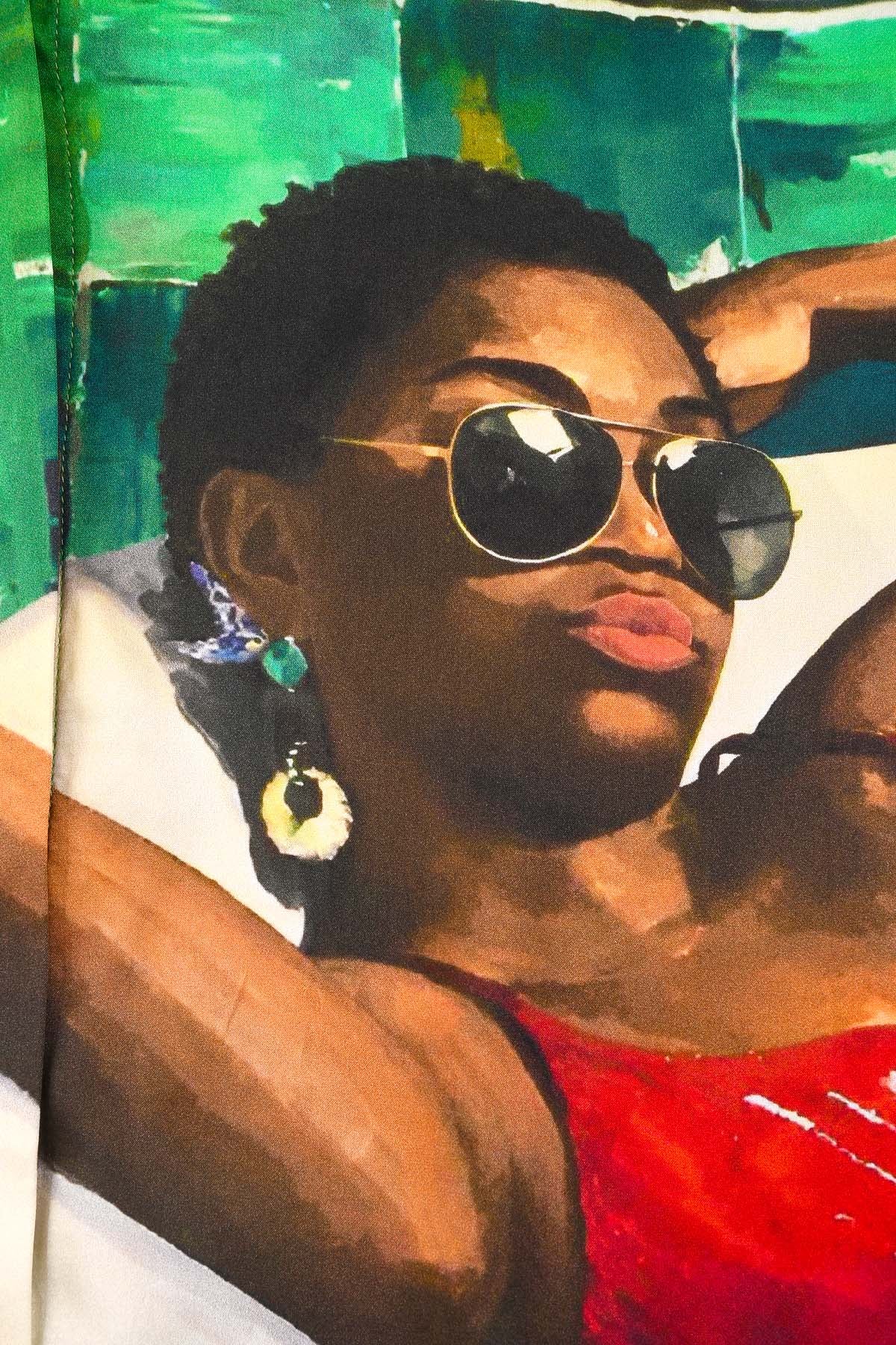 VISUEL CHEMISE FEMME SOIE GALERIE 75 "UNE BOUTEILLE À TA MÈRE" MANCHES LONGUES