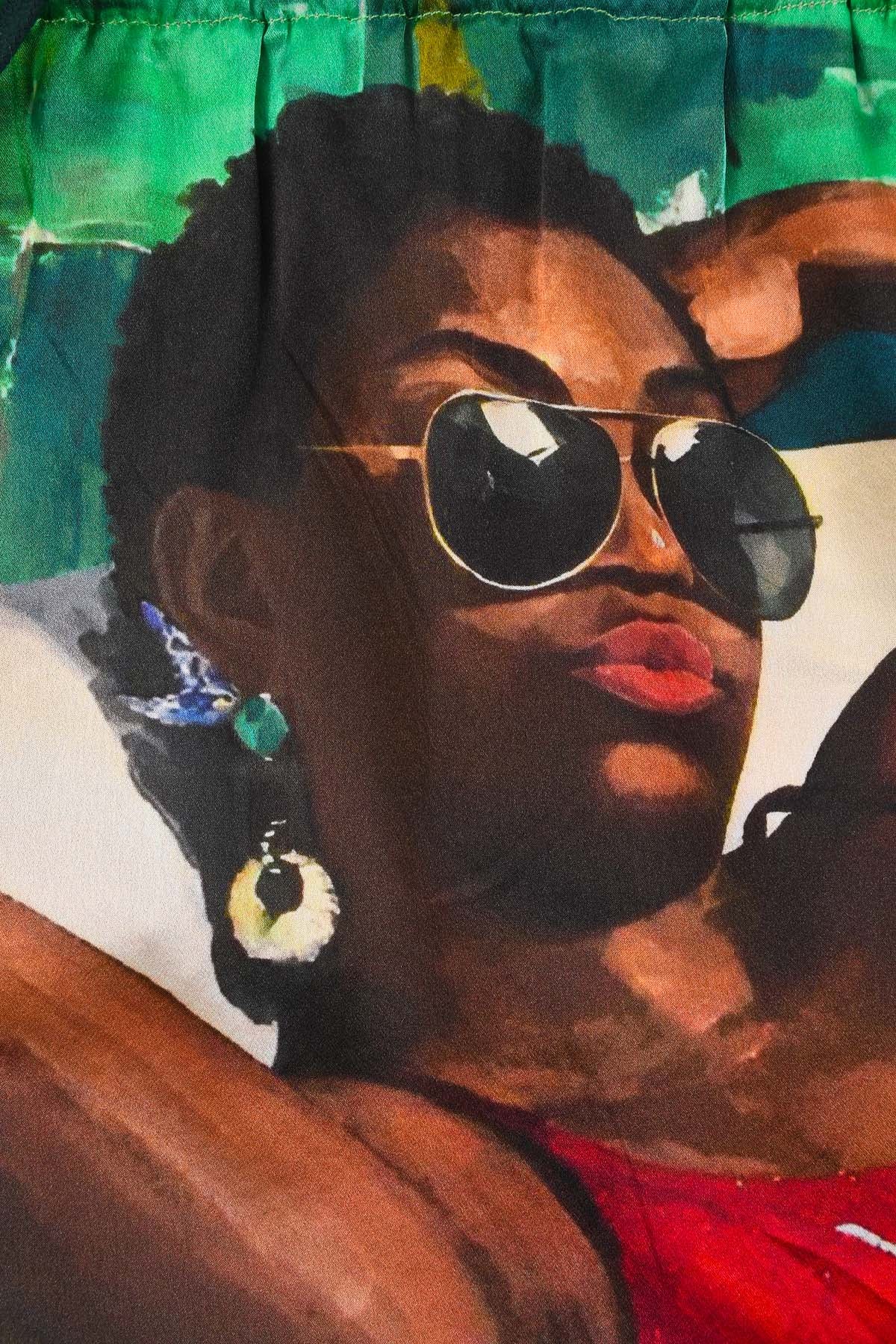 VISUEL SHORT FEMME SATIN DE SOIE GALERIE 75 "UNE BOUTEILLE À TA MÈRE "