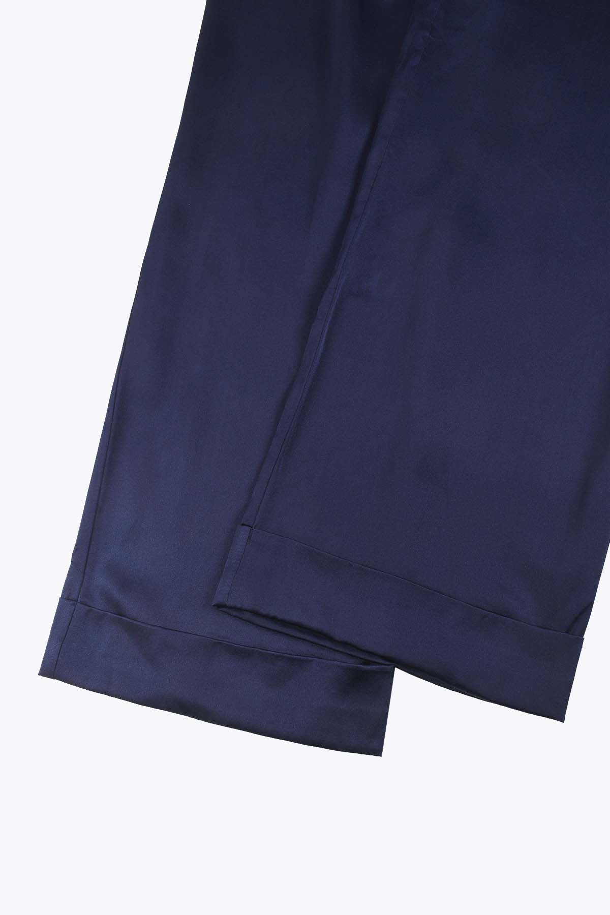 bas G75 pantalon femme soie bleu marine 