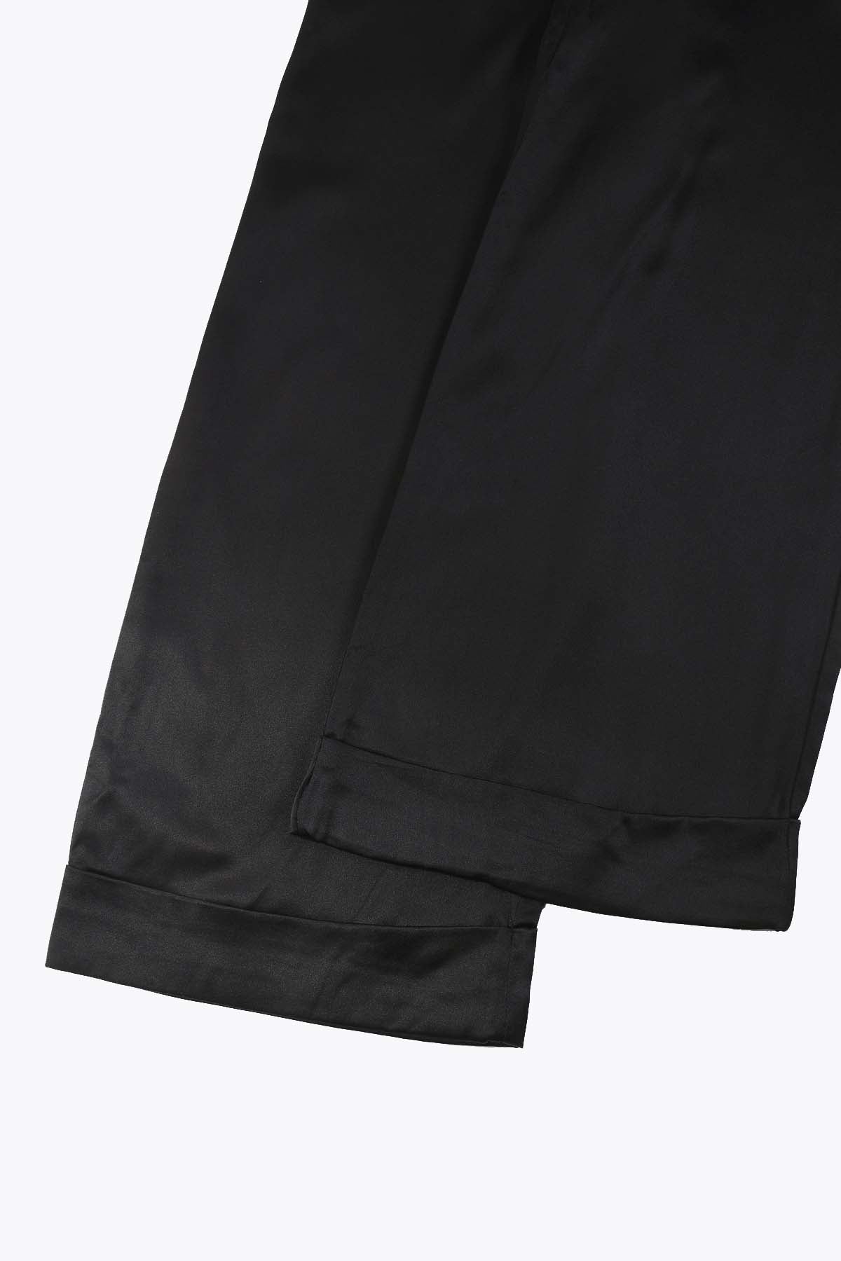 bas ourlet G75 pantalon soie femme noir élégant 