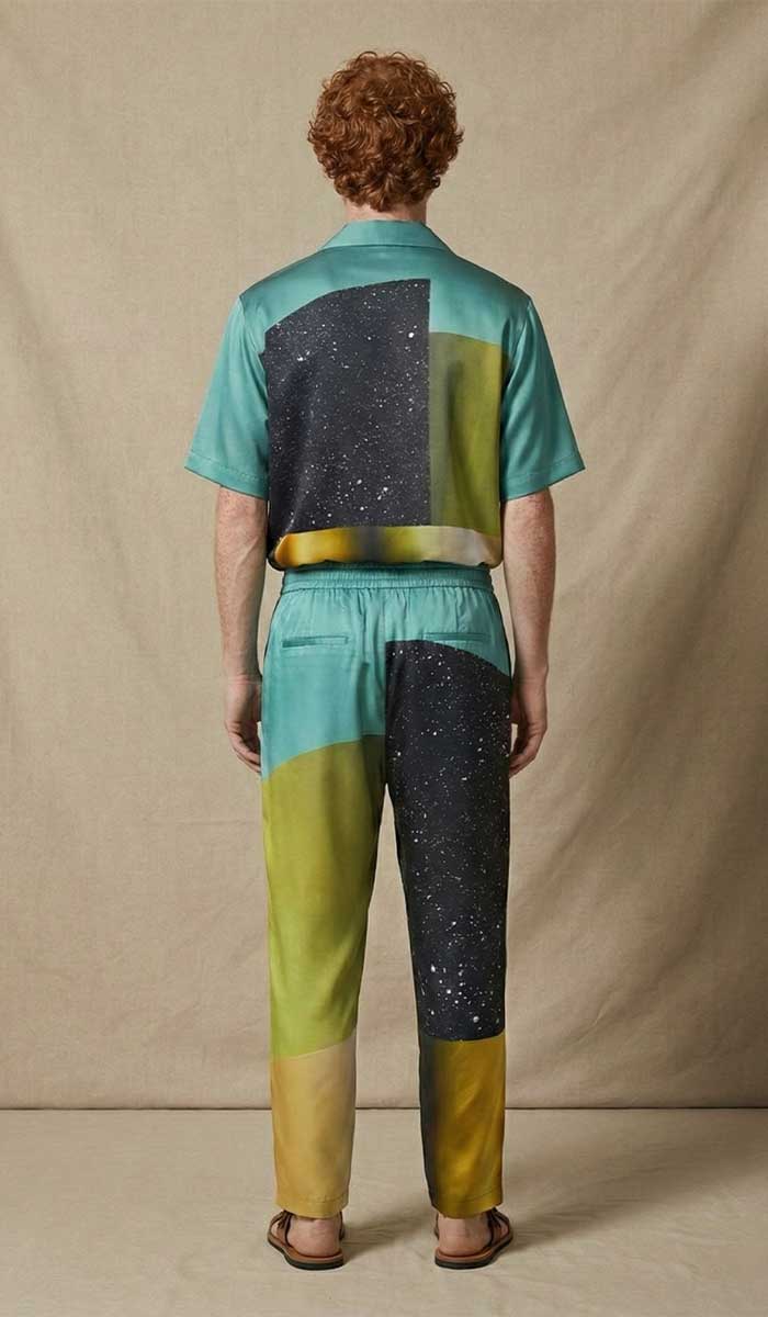 chemise asian spleen portée par  mannequin vue de dos