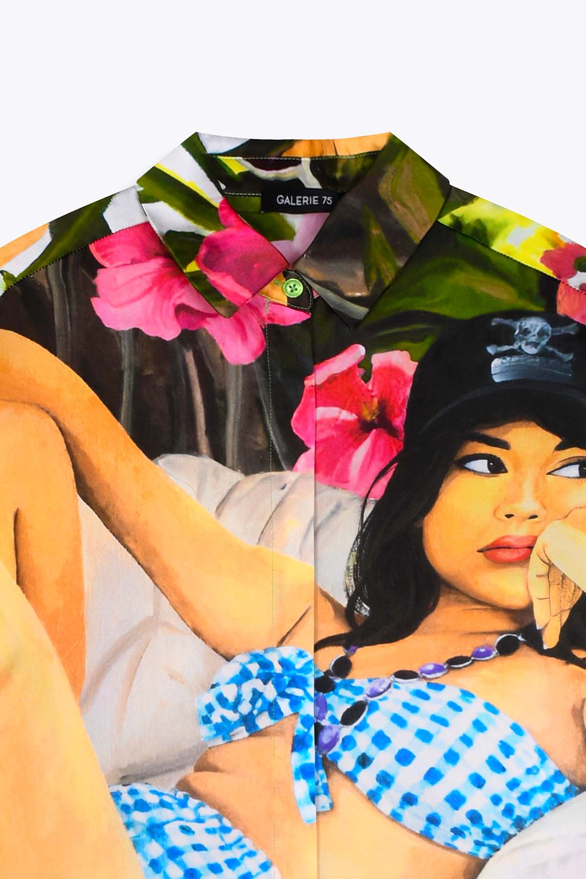 col CHEMISE SOIE FEMME GALERIE 75 "CLOPE AU MUSEAU" MANCHE LONGUES