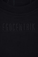 EGO BLACK CROP TOP LONG SLEEVES