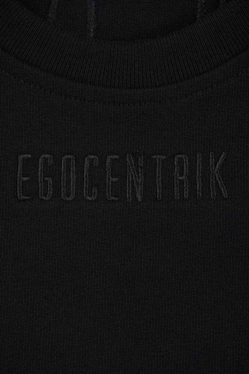 EGO BLACK CROP TOP LONG SLEEVES