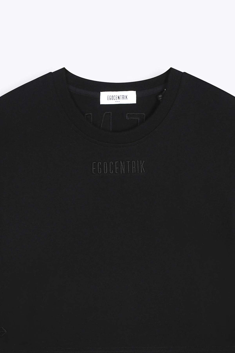 EGO BLACK CROP TOP LONG SLEEVES