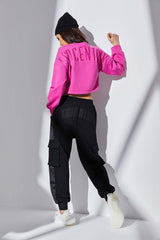 EGO PINK PARADISE CROP TOP LONG SLEEVES