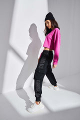 EGO PINK PARADISE CROP TOP LONG SLEEVES