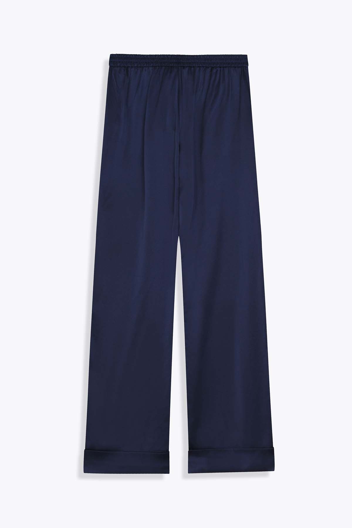dos G75 pantalon femme soie bleu marine 