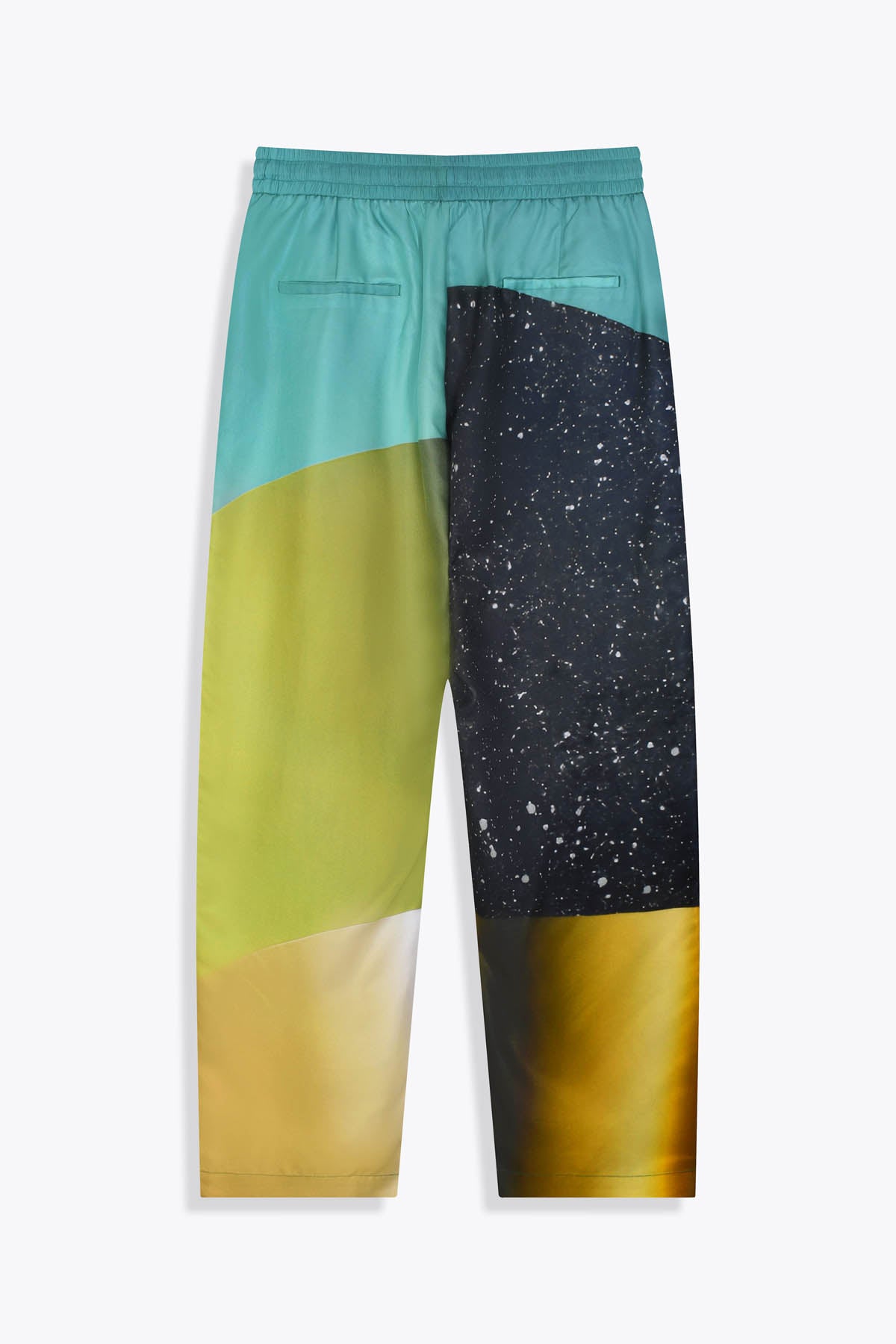 Dos Pantalon homme en soie avec Œuvre “Asian Spleen” de Skio x Galerie 75