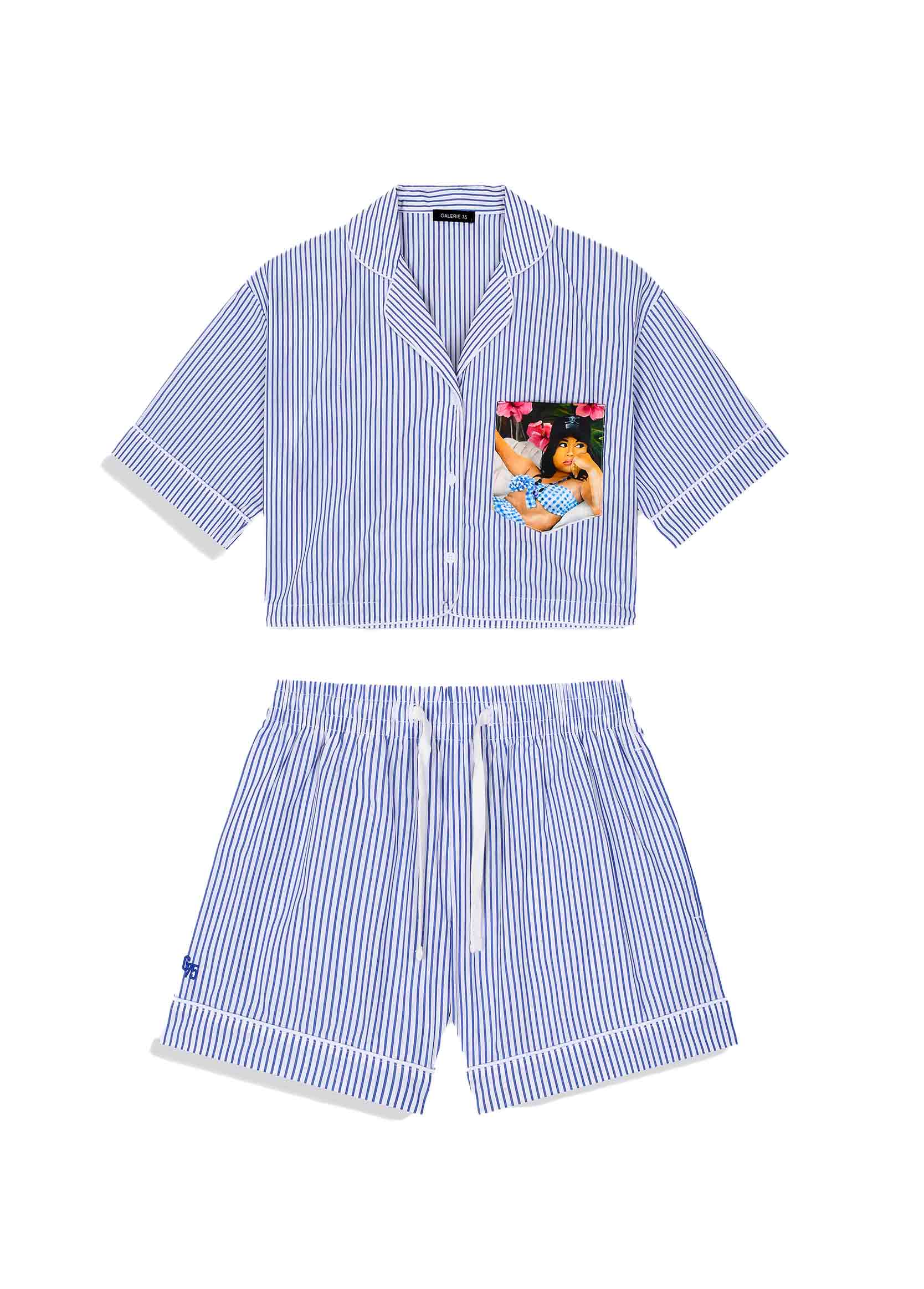 ENSEMBLE FEMME CHEMISE SHORT BLEU G75 CLOPE AU MUSEAU BLEU