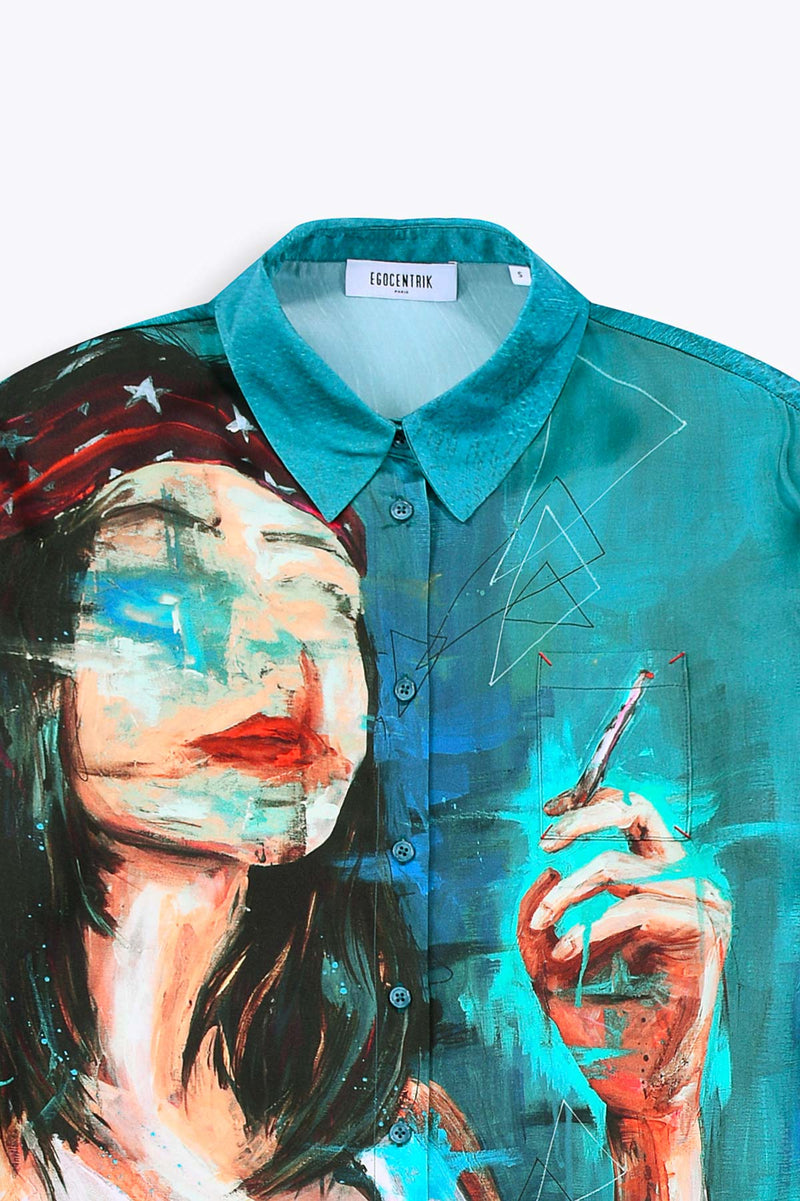 SMOKE BREAK SILK SHIRT DRESS