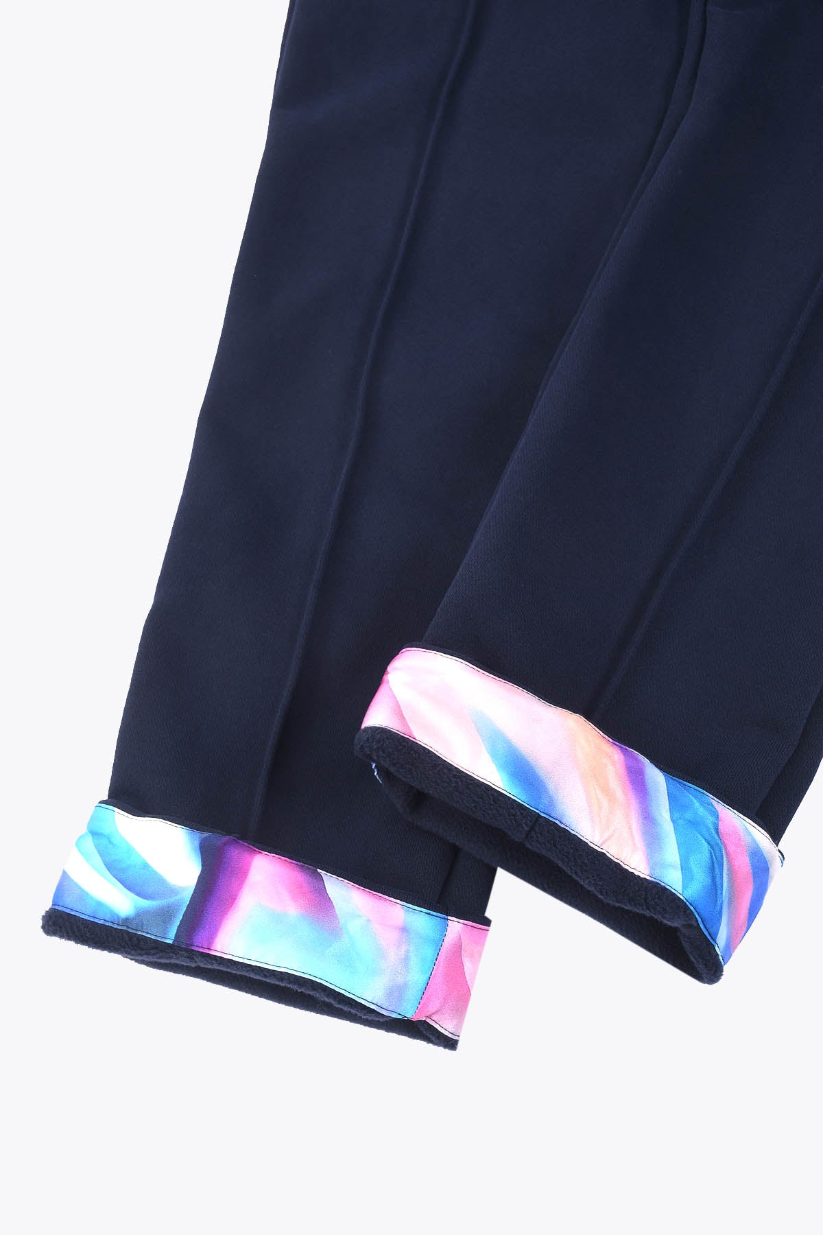 ourlets Pantalon Homme bleu marine Galerie 75 avec revers Œuvre “Guerrière” de Skio