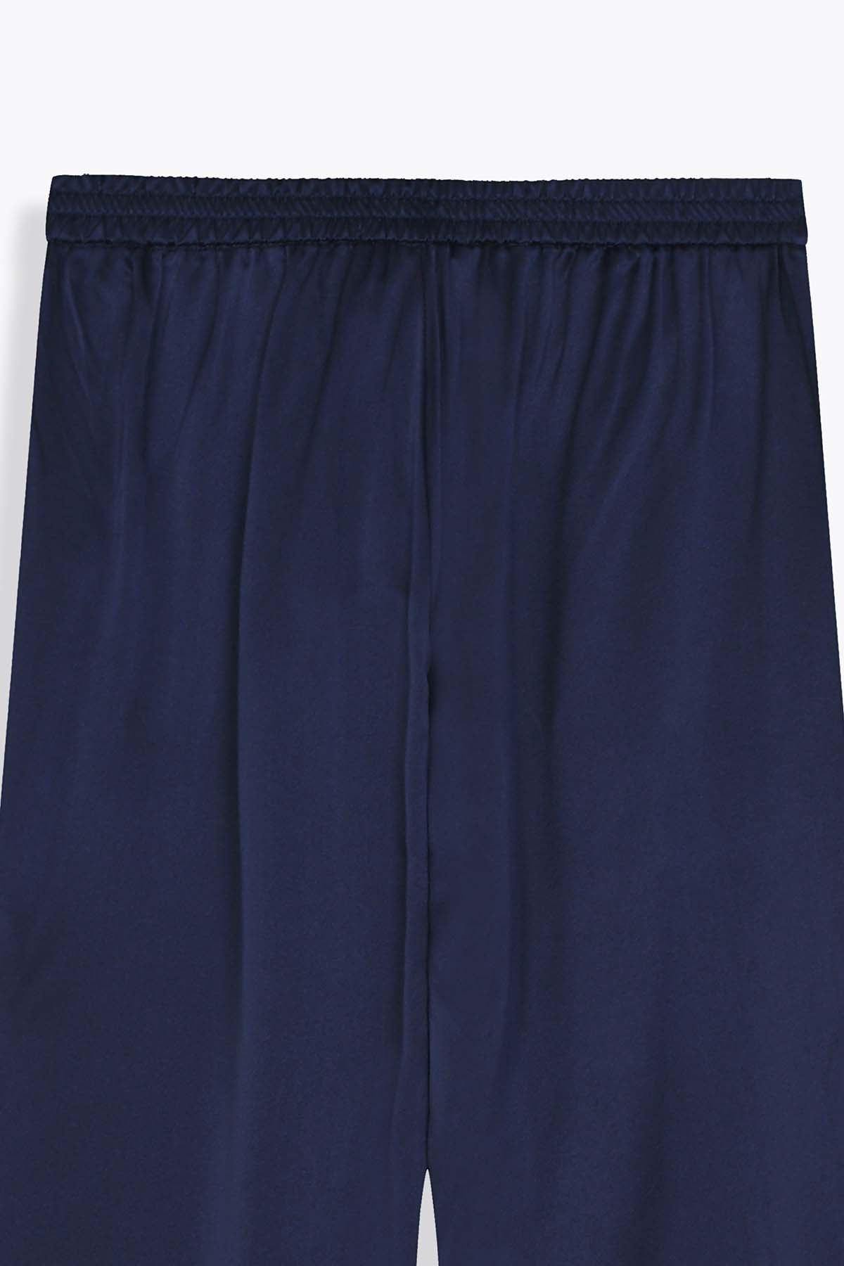 taille G75 pantalon femme soie bleu marine 