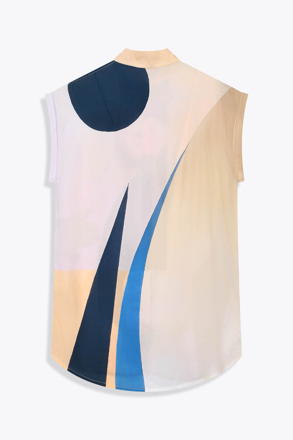 vue dos tunique femme soie " Les Amazones" Art by Skio x Galerie 75