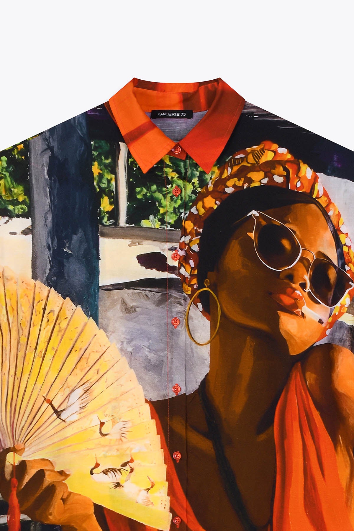 tunique soie femme "Diva la kour" Aurelie Quentin x Galerie 75 zoom col