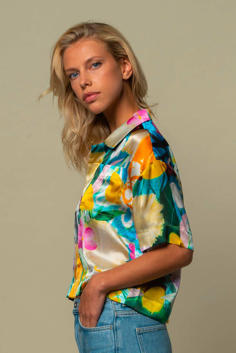 LE BOUQUET FINAL SHORT SLEEVE SILK SHIRT