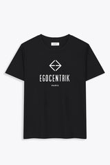 Tshirt noir Egocentrik en coton supima , avec logo EGOCENTRIK blanc